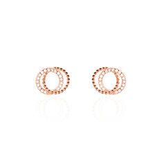 Boucles D'oreilles Puces Janne Argent Rose Oxyde De Zirconium - Clous d'oreilles Femme | Marc Orian