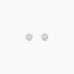 Boucles D'oreilles Puces Eleanor Fleur Or Blanc Oxyde De Zirconium - Puces Femme | Marc Orian