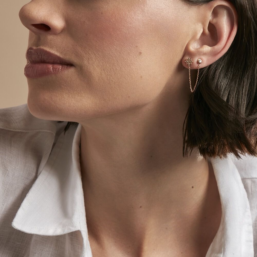 Bijou D'oreille Unitaire Lyric Plaqué Or Jaune Oxyde De Zirconium - Piercings d'oreilles Femme | Marc Orian