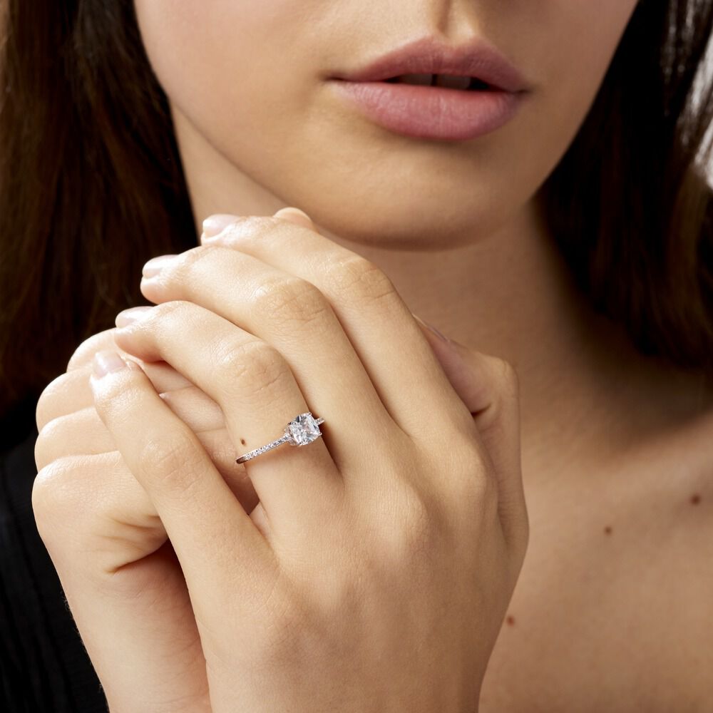 Bague Solitaire Celina Argent Blanc Oxyde De Zirconium - Solitaires Femme | Marc Orian
