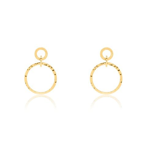 Boucles D'oreilles Pendantes Oia Acier Jaune - Pendantes Femme | Marc Orian