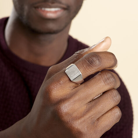Chevalière Gaspare Argent Blanc - Chevalières Homme | Marc Orian