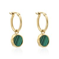 Créoles Plaqué Or Neassa Malachite