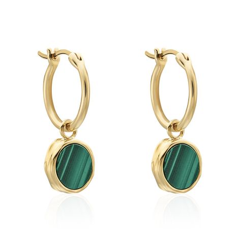 Créoles Plaqué Or Neassa Malachite - Créoles Femme | Marc Orian
