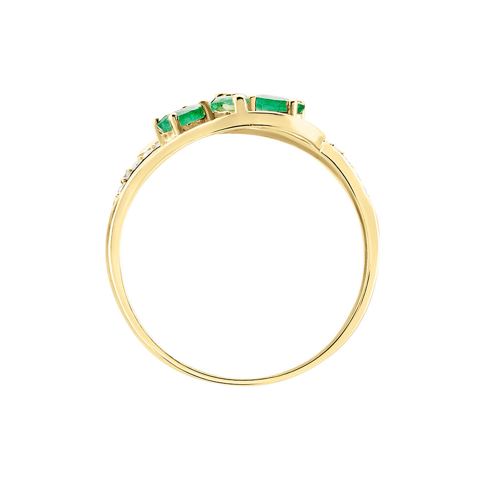 Bague Orchidee Or Jaune Emeraude Diamant - Bagues vintage Femme | Marc Orian