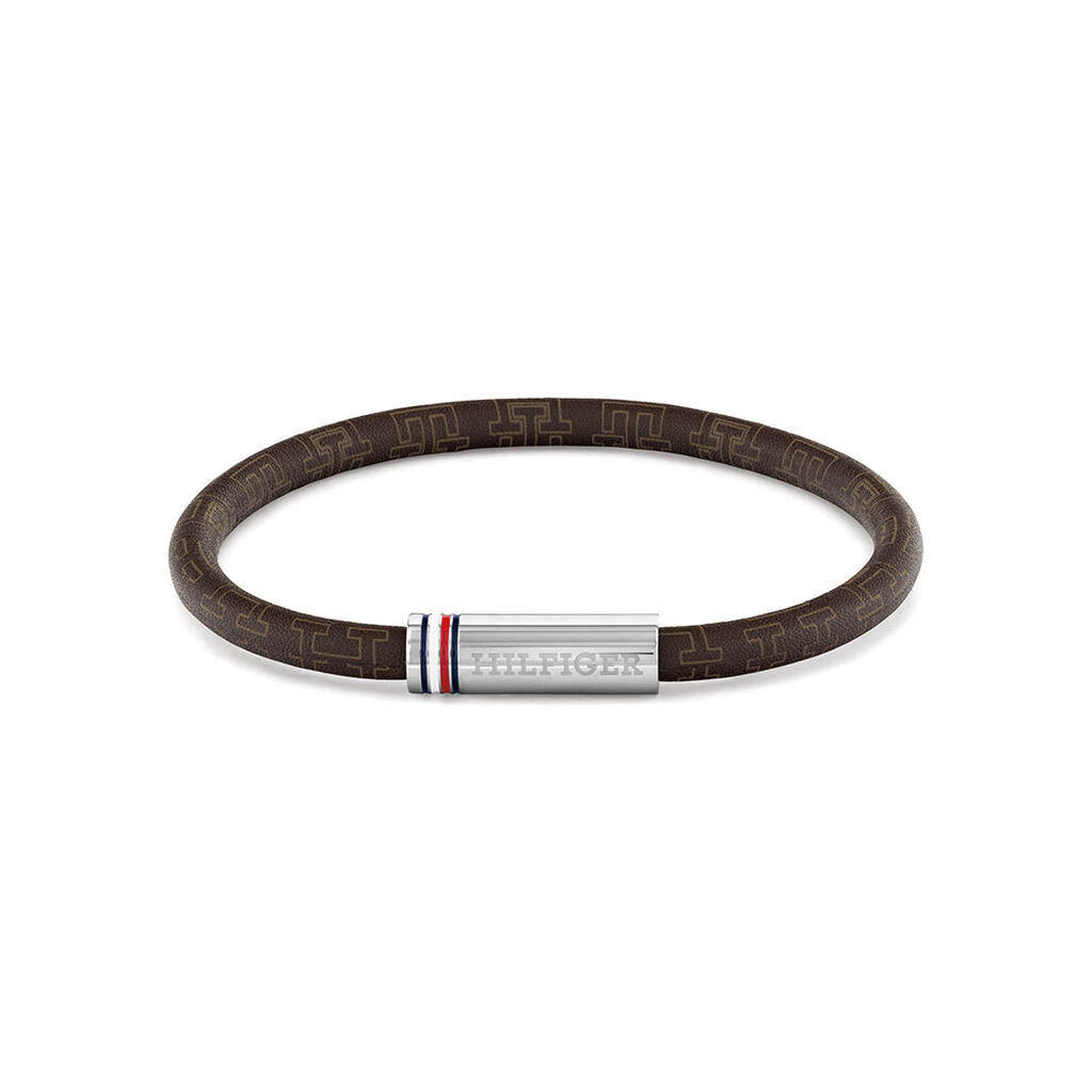 Bracelet Tommy Hilfiger Printed Cord Cuir De Veau Marron - Bracelets cuir Homme | Marc Orian