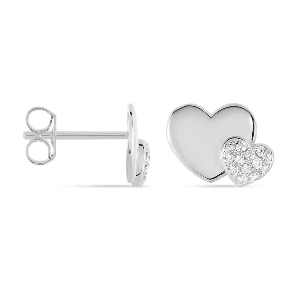 Boucles D'oreilles Puces Flamen Argent Blanc Oxyde De Zirconium - Puces Femme | Marc Orian
