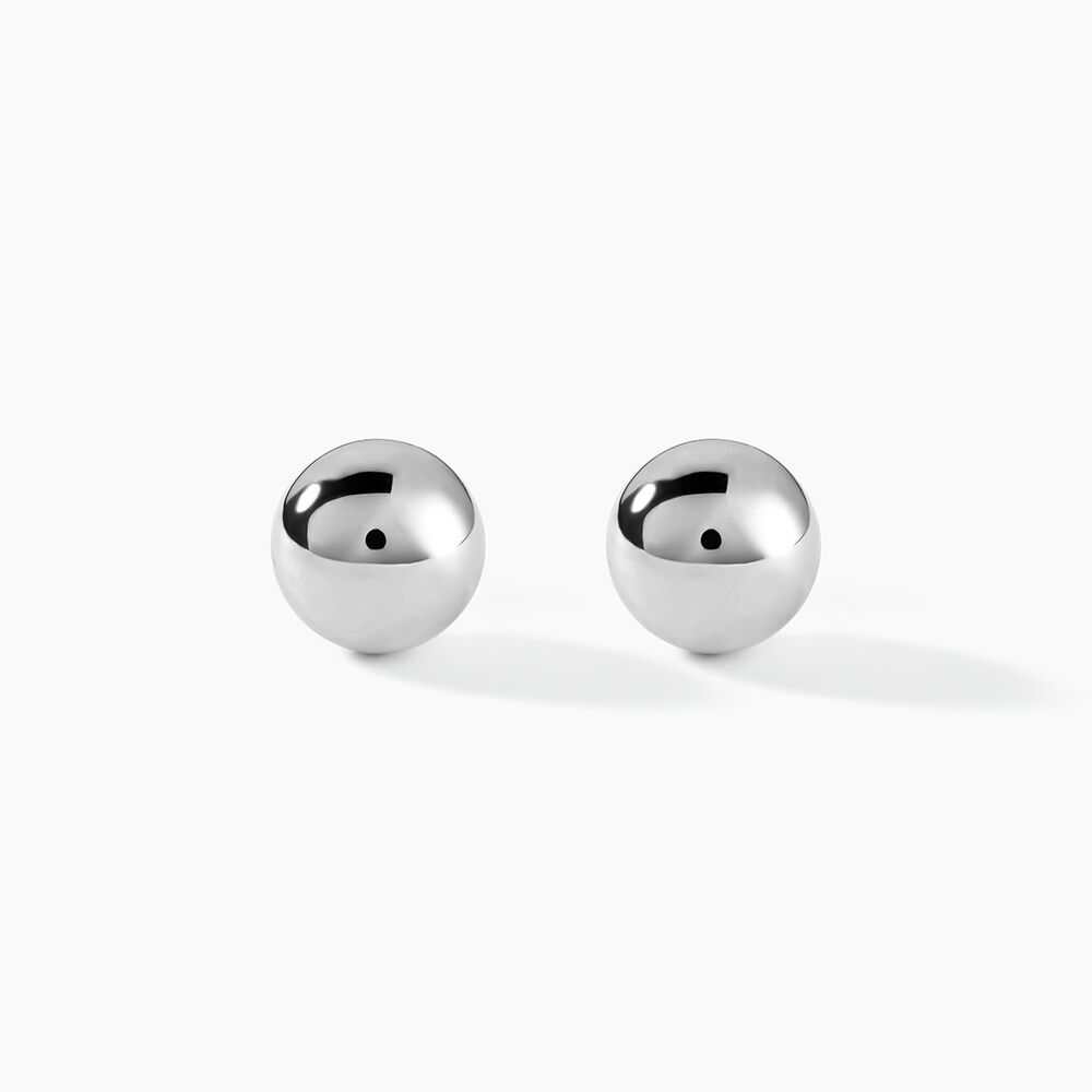 Boucles D'oreilles Puces Fidelia Boule Or Blanc - Puces Femme | Marc Orian