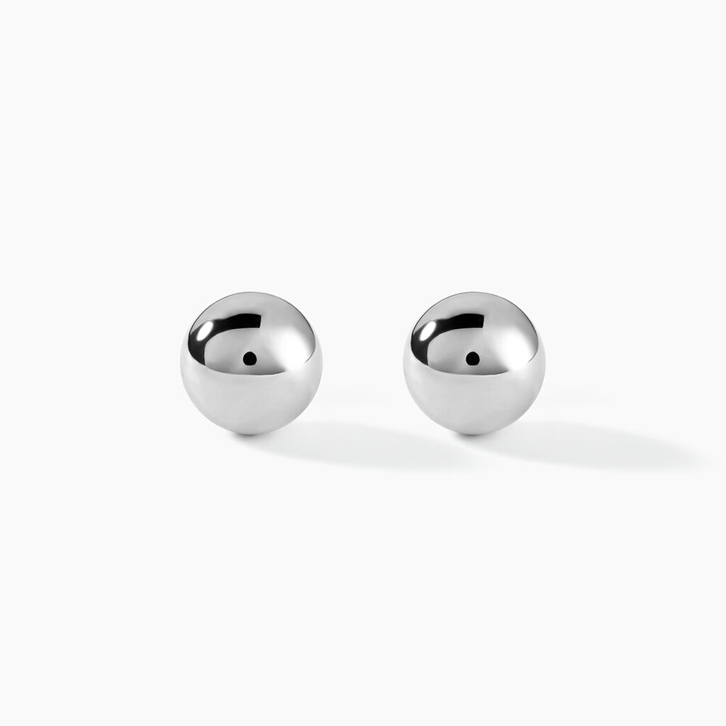 Boucles D'oreilles Puces Fidelia Boule Or Blanc - Puces Femme | Marc Orian