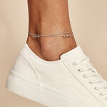 Cha&icirc;ne De Cheville Noelle Argent Blanc - Chaines de cheville Femme | Marc Orian