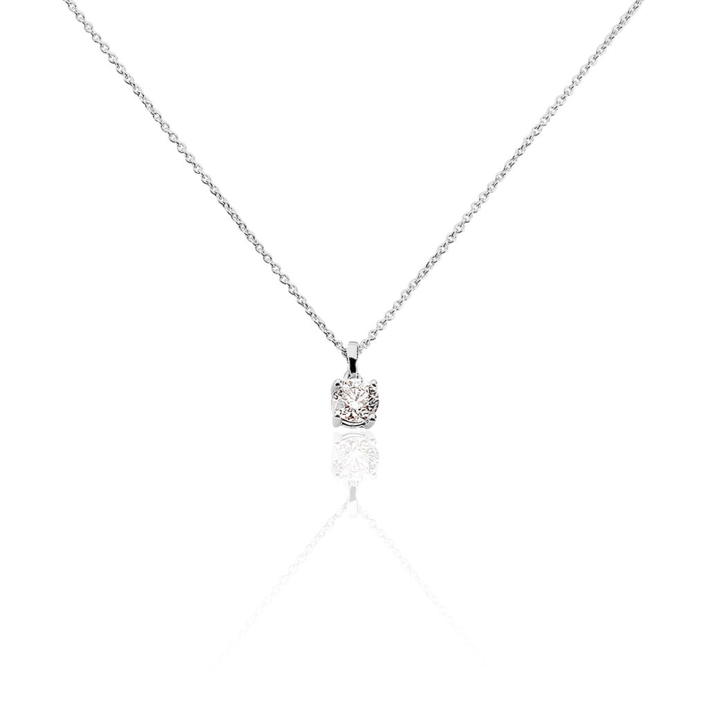 Collier Alexandra Or Blanc Diamant - Colliers solitaires Femme | Marc Orian
