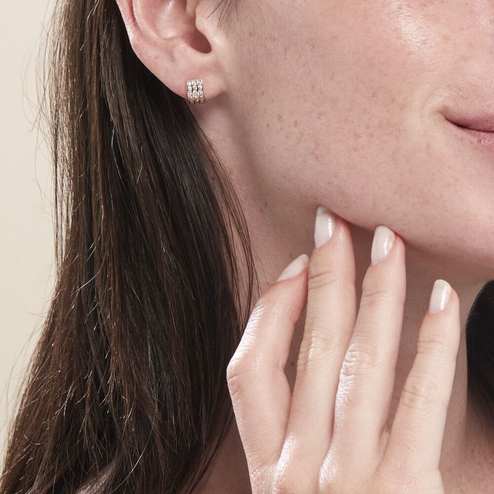Demi Créoles Or Jaune Jacobea Oxyde De Zirconium - Créoles Femme | Marc Orian
