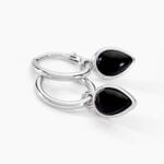 Cr&eacute;oles Mentissa Argent Blanc Agate - Cr&eacute;oles Femme | Marc Orian