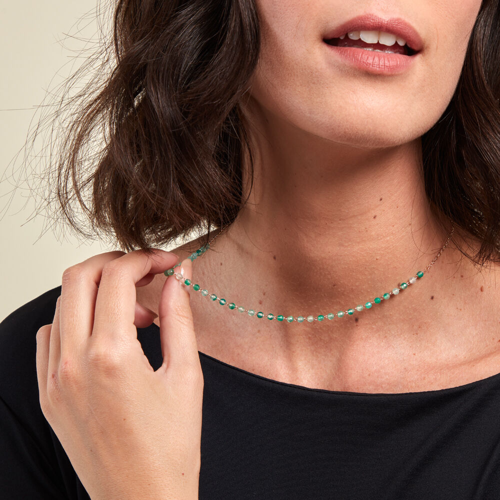 Collier Pala Plaque Or Jaune Calcédoine - Colliers avec pierres Femme | Marc Orian