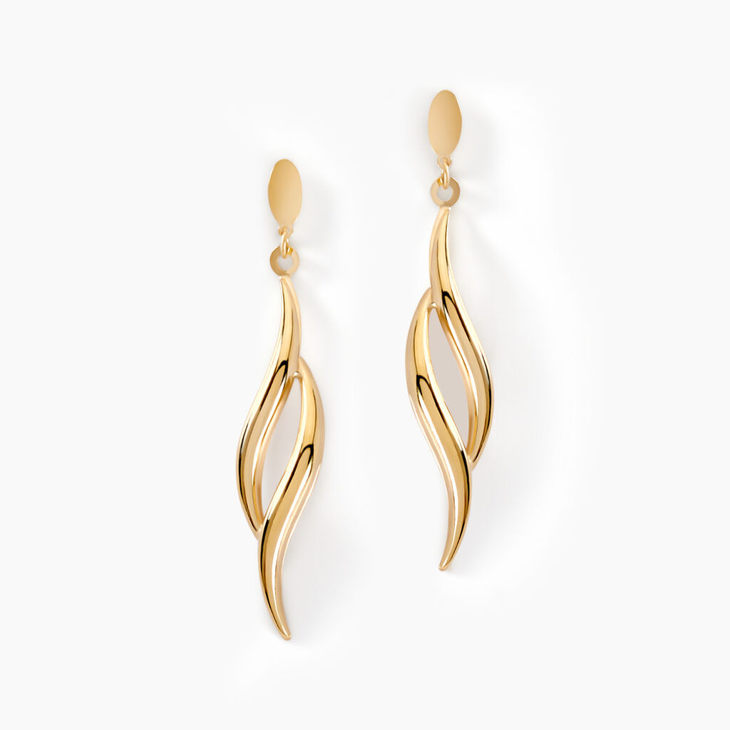 Boucles D'oreilles Pendantes Merone Vagues Or Jaune - Pendantes Femme | Marc Orian