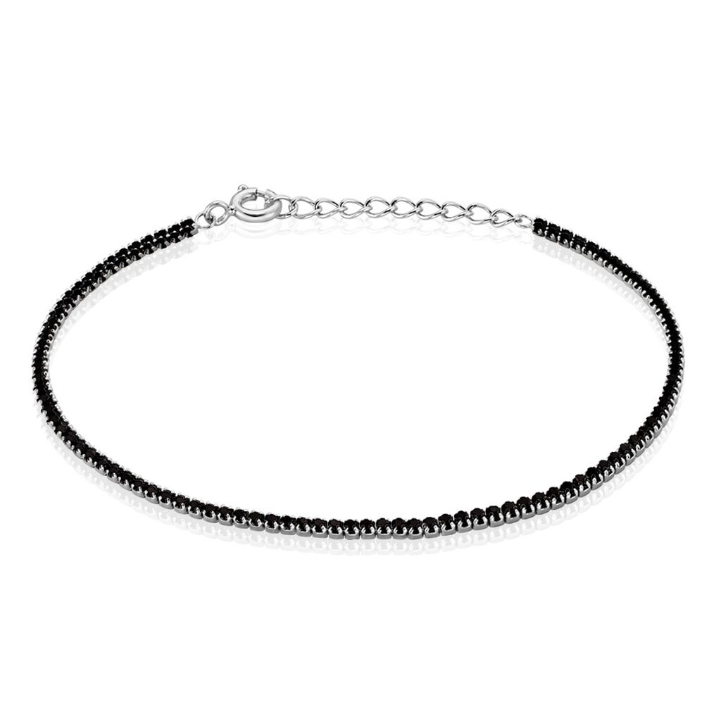 Bracelet Lou-anne Argent Blanc Oxyde De Zirconium Noir - Bracelets chaînes Femme | Marc Orian