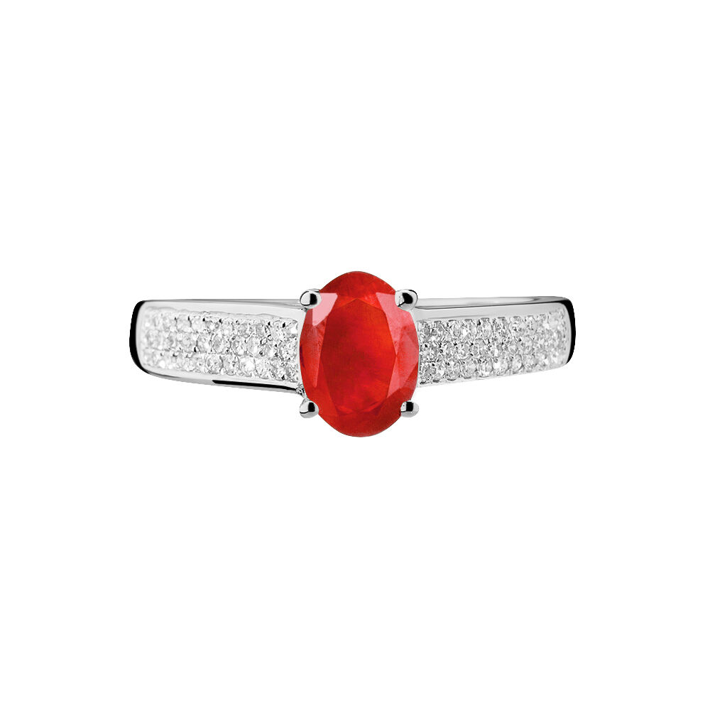 Bague Crista Or Blanc Rubis Et Diamant - Bagues vintage Femme | Marc Orian