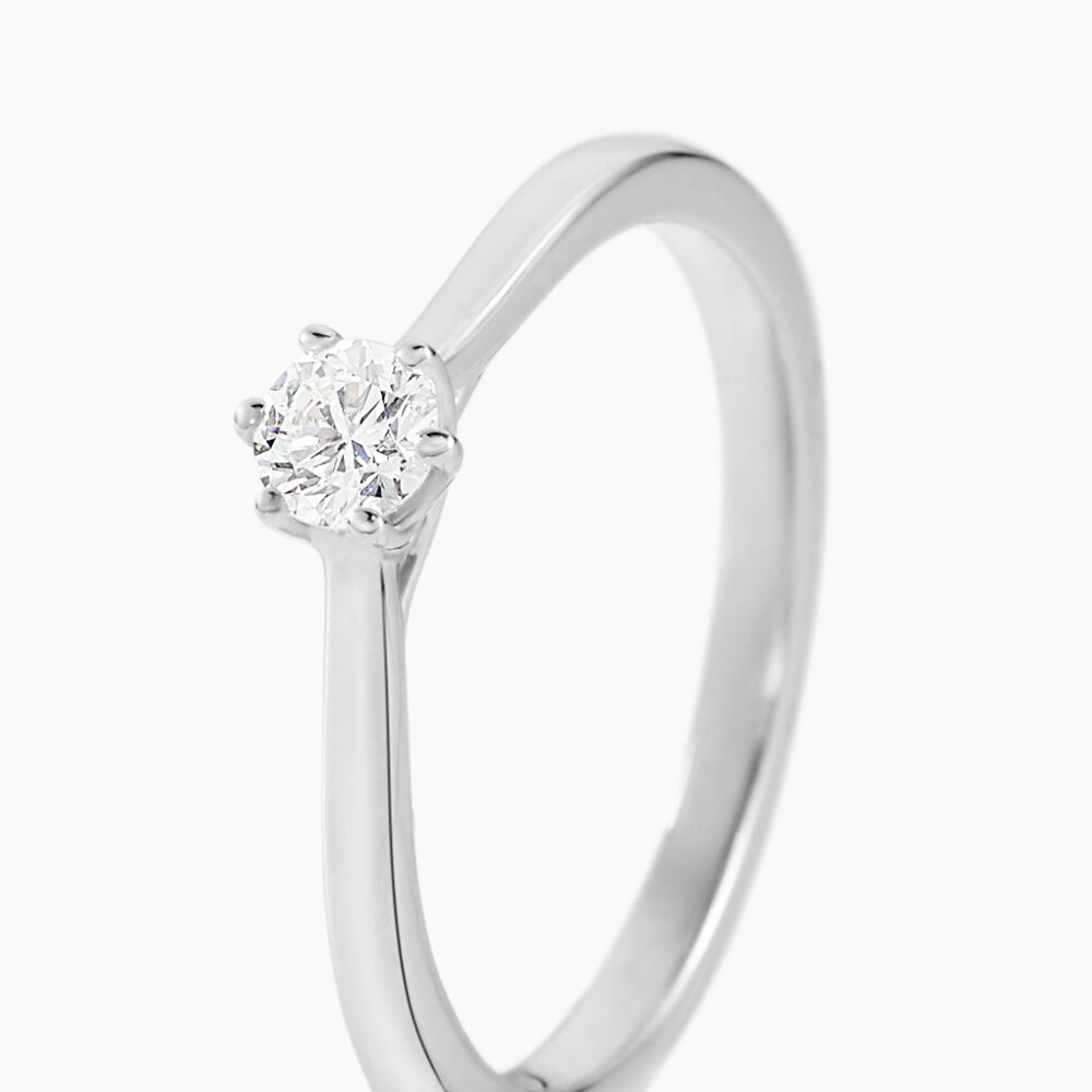 Bague Solitaire Athena Or Blanc Diamant - Parures de mariage Femme | Marc Orian