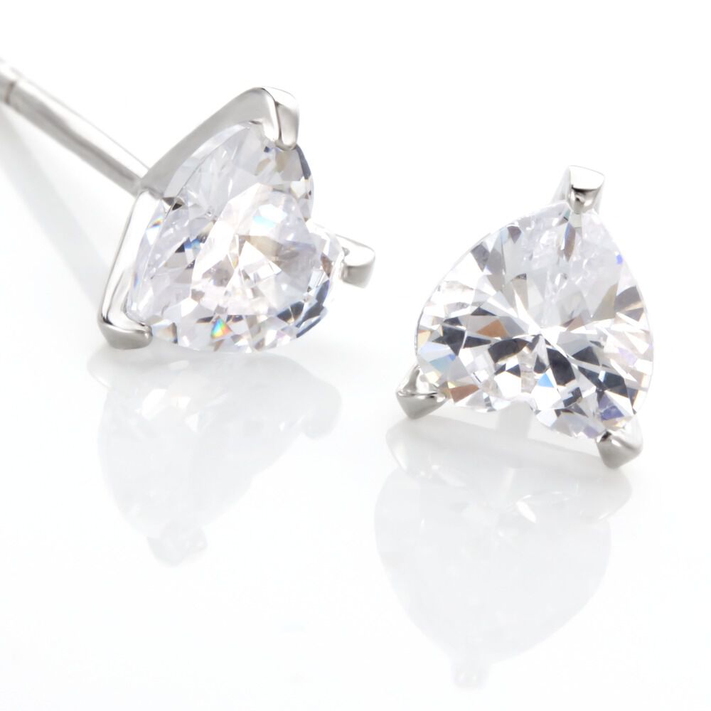 Boucles D'oreilles Puces Argent Blanc Schull Oxydes De Zirconium - Puces Femme | Marc Orian