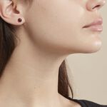 Boucles D'oreilles Puces Brunhild Argent Blanc Ambre - Puces Femme | Marc Orian