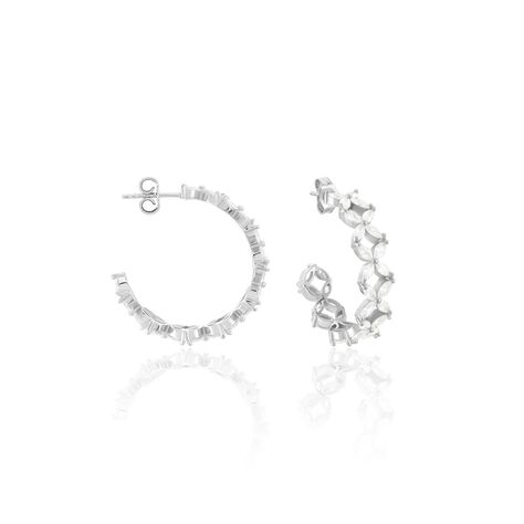 Créoles Julio Argent Blanc Oxyde De Zirconium - Créoles Femme | Marc Orian
