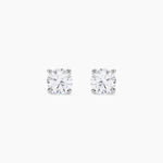 Boucles D'oreilles Puces 4 Griffes Or Blanc Diamant Synthetique - Boucles d'oreilles mariage Femme | Marc Orian