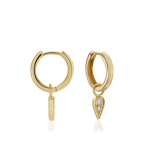 Créoles Plaqué Or Pawl Pampilles Ovales Oxydes De Zirconium - Boucles d'oreilles Créoles Femme | Marc Orian