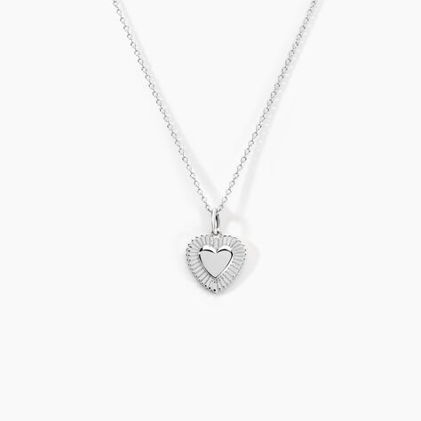 Collier Cœur Ardent Argent Blanc - Colliers Femme | Marc Orian