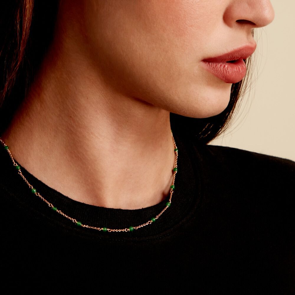 Collier Calliope Plaqué Or Doré Agate - Colliers avec pierres Femme | Marc Orian