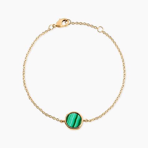 Bracelet Plaqu&eacute; Or Neassa Malachite - Bracelets Medailles Femme | Marc Orian