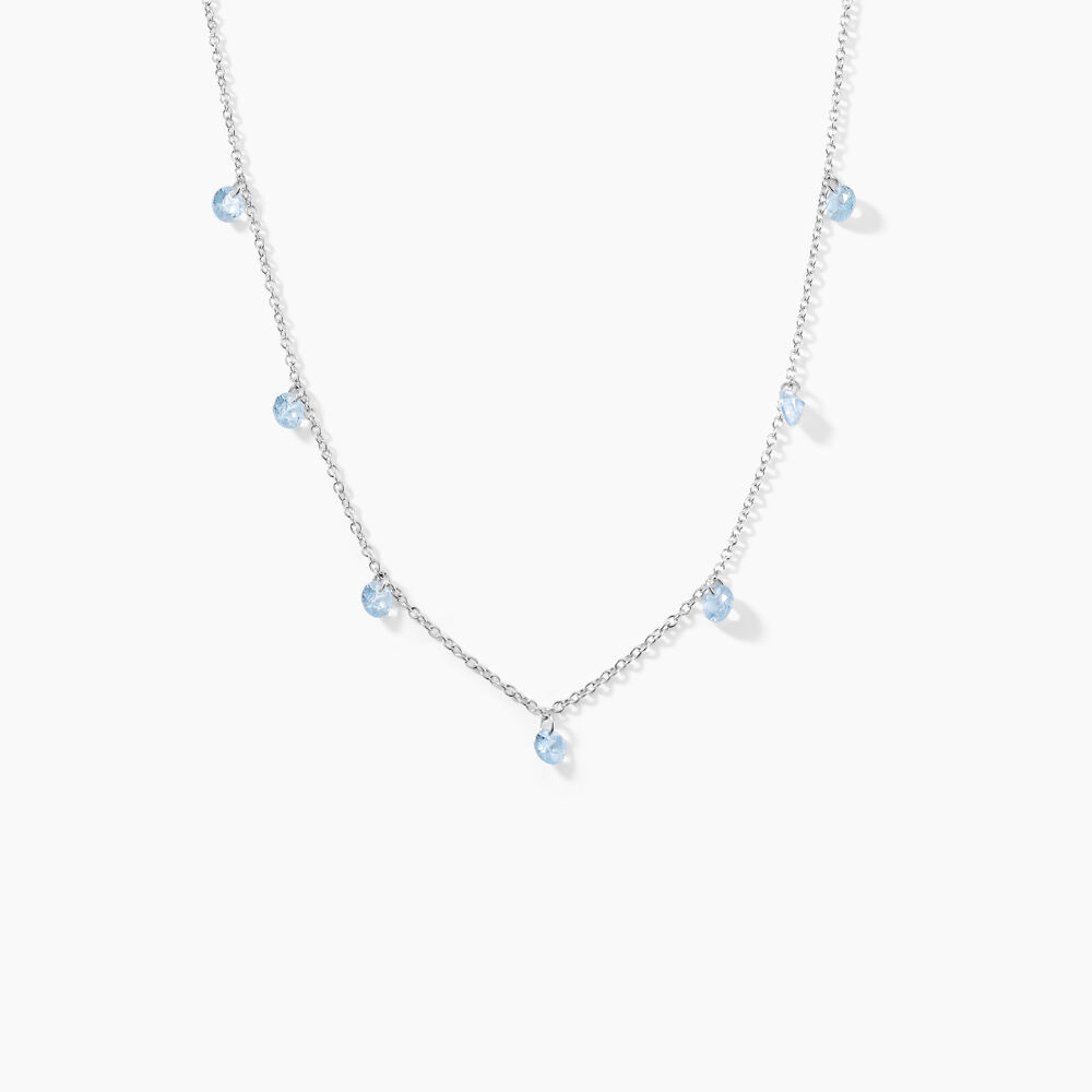Collier Collie Argent Blanc Oxyde De Zirconium - Colliers avec pierres Femme | Marc Orian