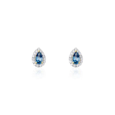 Boucles D'oreilles Puces Or Jaune Leroy Topaze - Puces Femme | Marc Orian