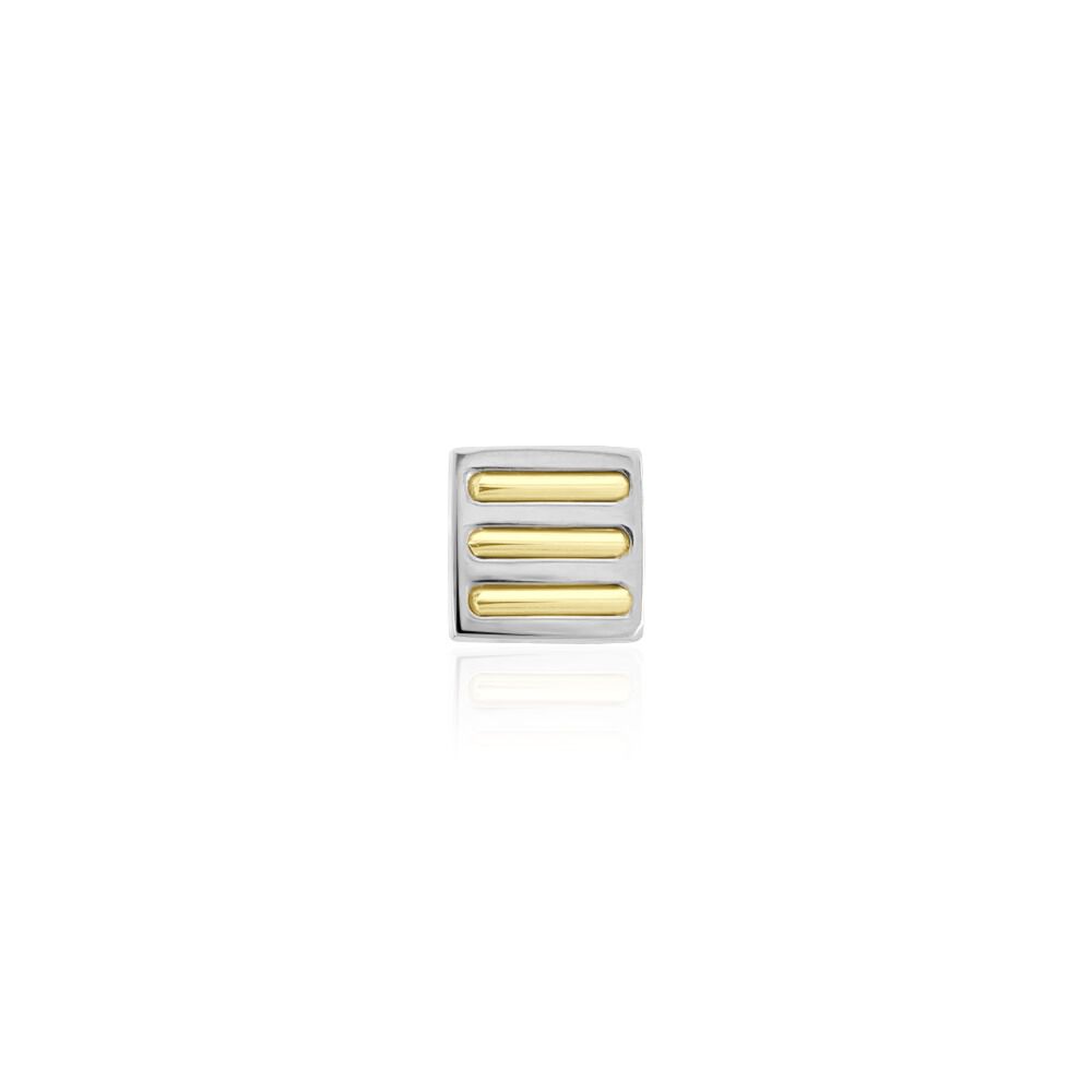 Boucle D'oreille Puce Unitaire Acier Blanc Et Plaqué Or Anson - Puces Homme | Marc Orian