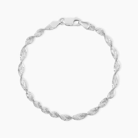 Bracelet Ciana Torsade Diamante Argent Blanc - Bracelets mailles Femme | Marc Orian