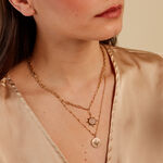 Collier Acier Dor&eacute; Quartz - Colliers avec pierres Femme | Marc Orian