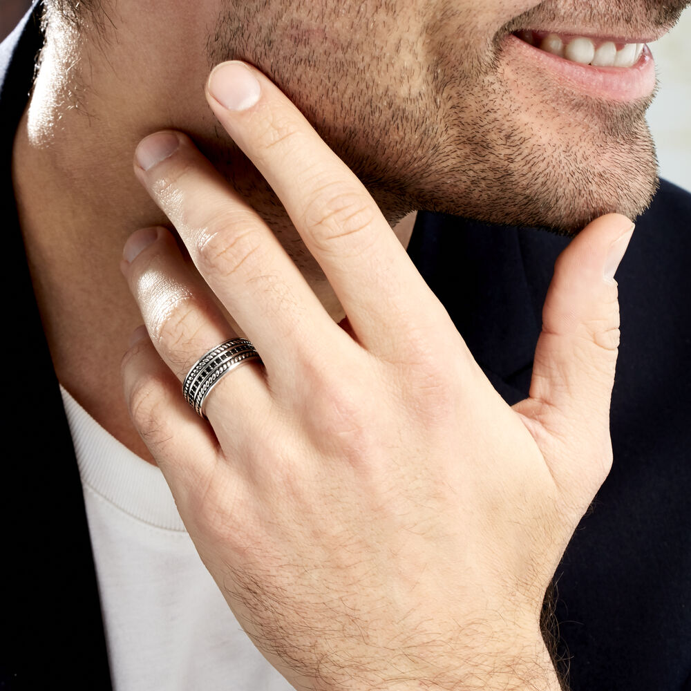 Bague Basile Argent Blanc - Bagues Homme | Marc Orian