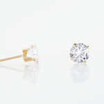 Boucles D'oreilles Puces Eddie Or Jaune Oxyde De Zirconium - Puces Femme | Marc Orian