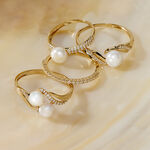 Bague Maria-francoise Or Jaune Perle De Culture Et Oxyde De Zirconium - Bagues de promesse Femme | Marc Orian