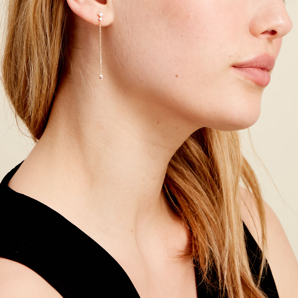 Boucles D'oreilles Pendantes éclat Perlé Plaqué Or Oxyde De Zirconium - Pendantes Femme | Marc Orian