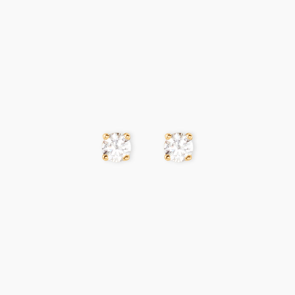 Boucles D'Oreilles Puces Aphrodite Or Jaune Diamant - Boucles d'oreilles mariage Femme | Marc Orian