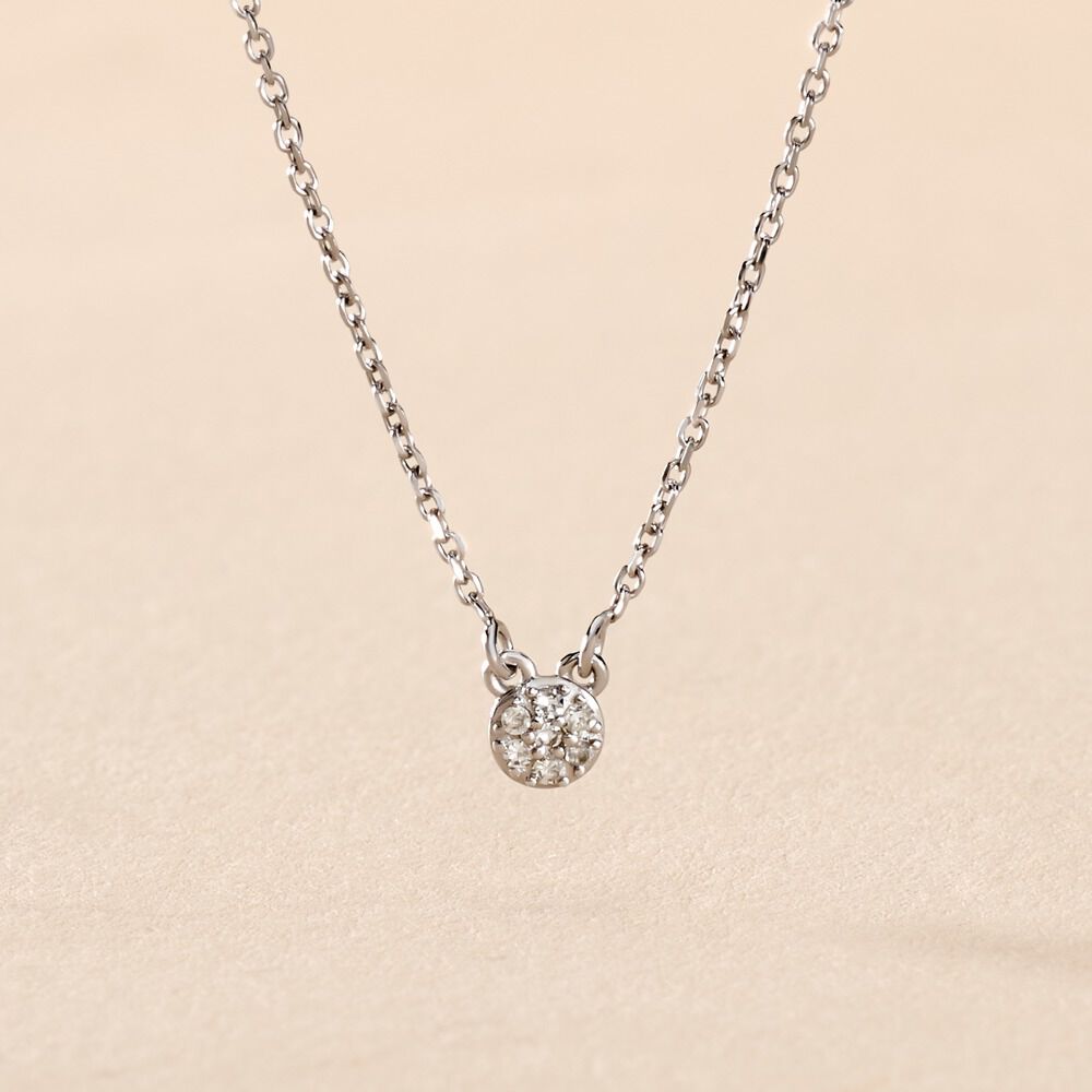 Collier Teani Or Blanc Diamant - Colliers avec pierres Femme | Marc Orian