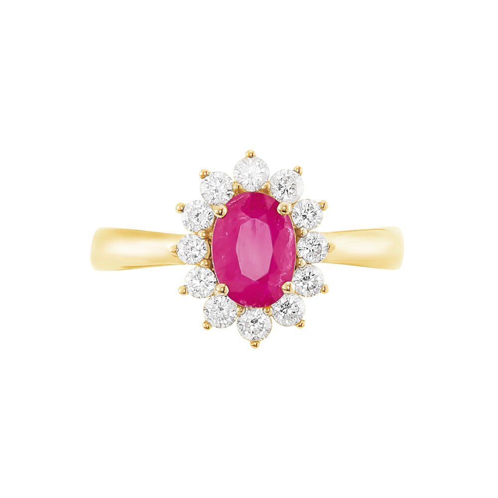 Bague Or Jaune Rubis Diamants - Bagues vintage Femme | Marc Orian
