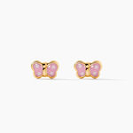 Boucles D'oreilles Puces Papillon Rose Or Jaune - Puces Enfant | Marc Orian