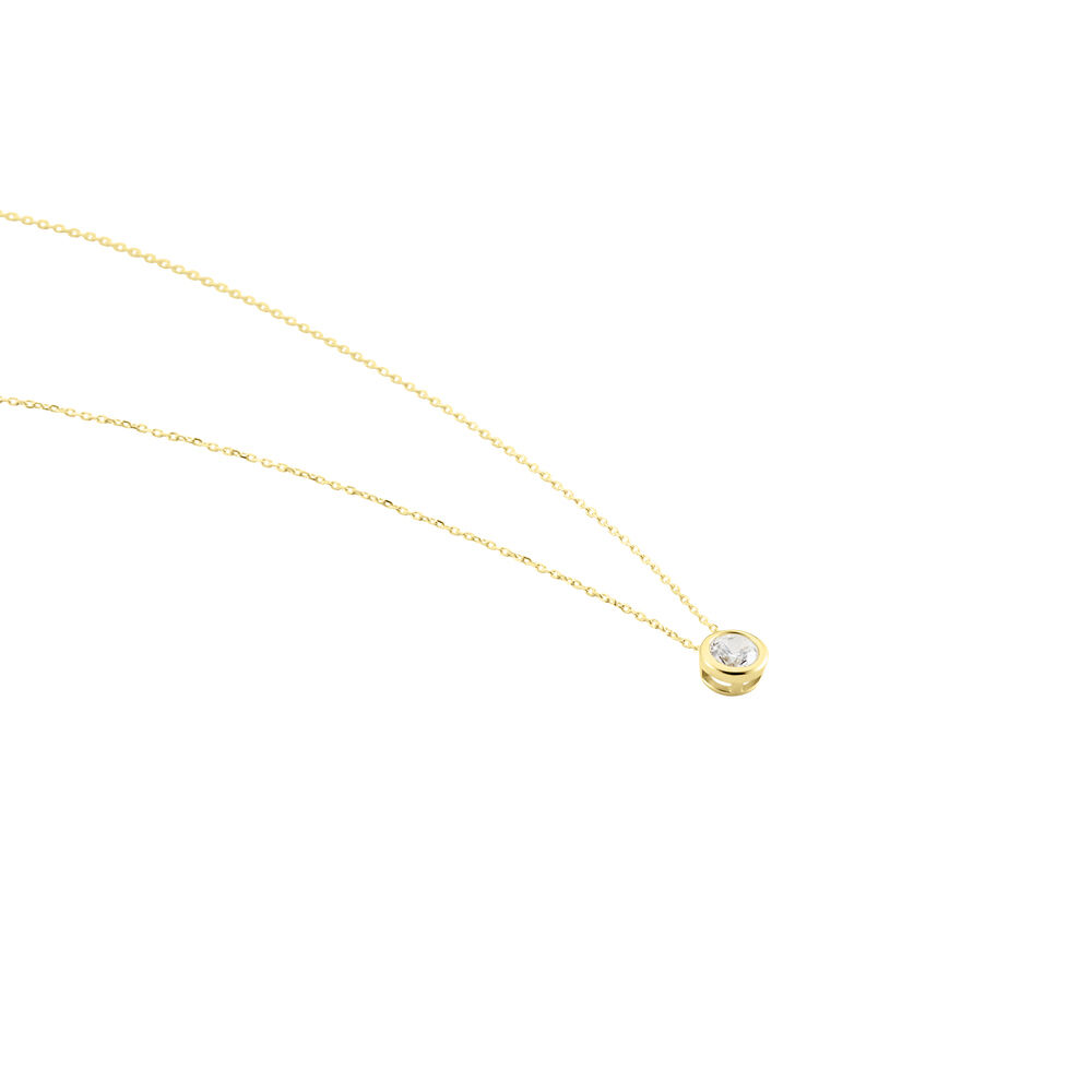 Collier Columbine Or Jaune Oxyde De Zirconium Blanc - Colliers avec pierres Femme | Marc Orian