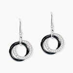 Boucles D'oreilles Pendantes Grizzel Argent Blanc C&eacute;ramique Et Oxyde - Pendantes Femme | Marc Orian