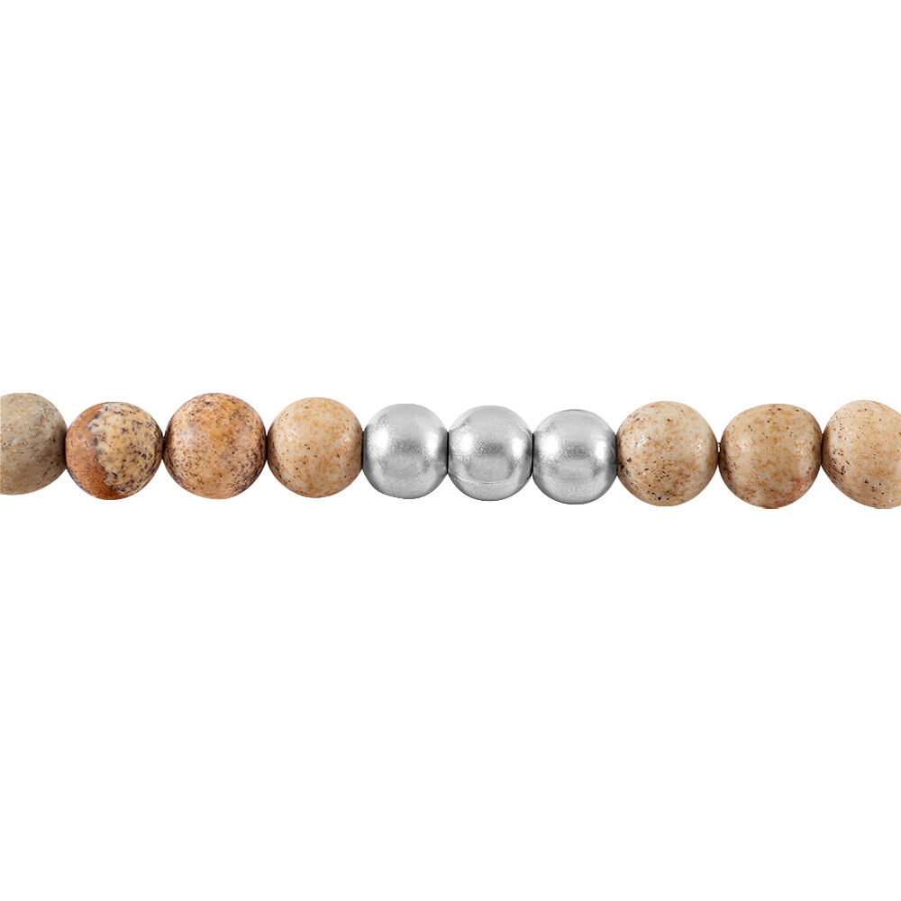 Bracelet Adonis Acier Blanc Jaspe Africain - Bracelets chaînes Homme | Marc Orian