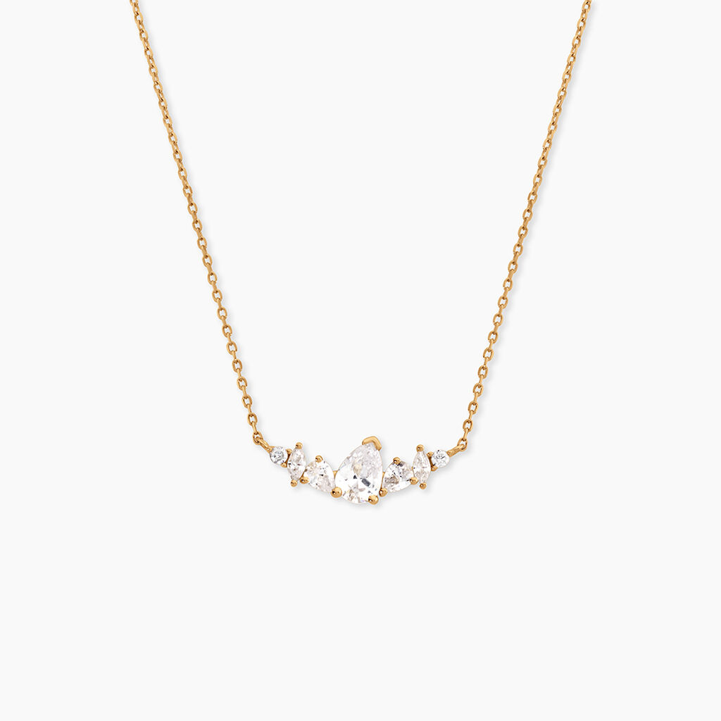 Collier Glamour Plaqu&eacute; Or Jaune Oxyde De Zirconium - Colliers avec pierres Femme | Marc Orian