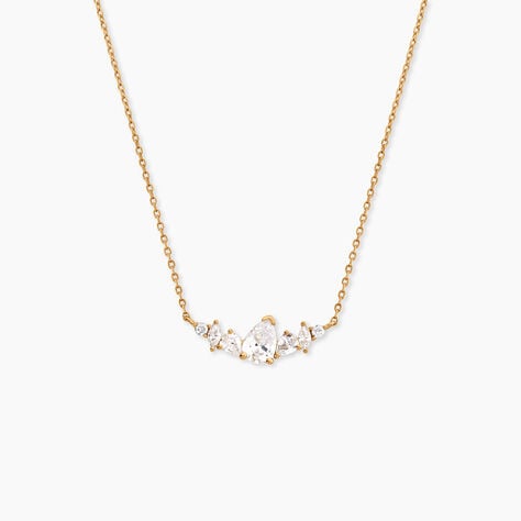 Collier Glamour Plaqu&eacute; Or Jaune Oxyde De Zirconium - Colliers avec pierres Femme | Marc Orian