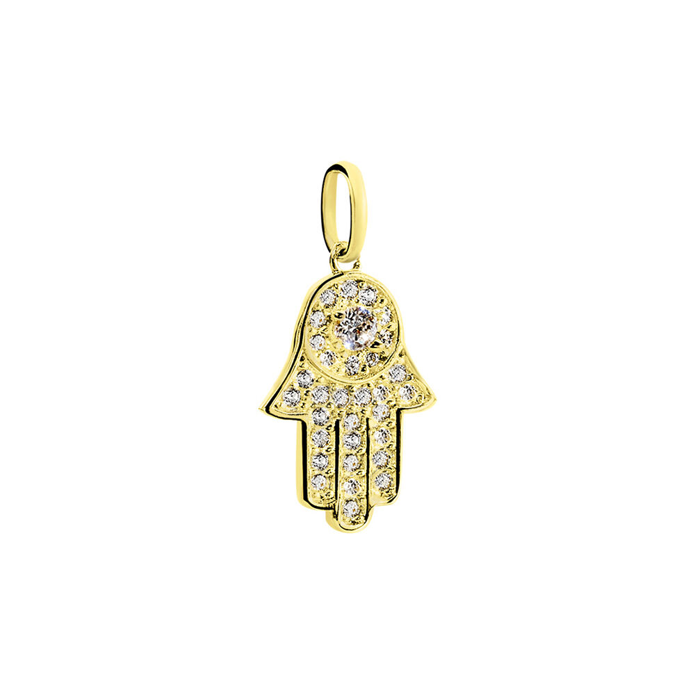 Pendentif Fatima Or Jaune Oxyde De Zirconium - Pendentifs Femme | Marc Orian