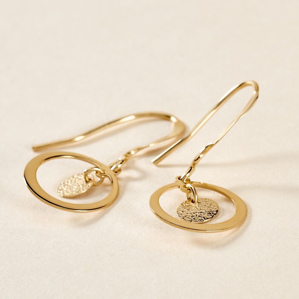 Boucles D'oreilles Pendantes Johnnie Plaqu&eacute; Or Jaune - Pendantes Femme | Marc Orian